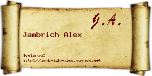 Jambrich Alex névjegykártya