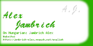 alex jambrich business card